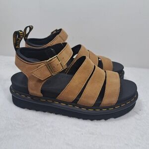 Dr. Martens Blaire Leather Sandal LA004 Brown Gladiator Sandals‎ Women's Size 11